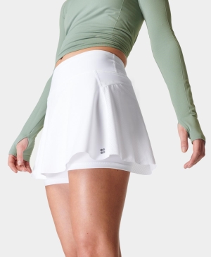 Sweaty Betty Swift Lauf Skort Kurze Hose Damen Weiß | SBJND5943