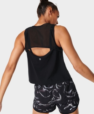 Sweaty Betty Swifty Workout Muskelshirt Damen Schwarz | ELZYJ7809