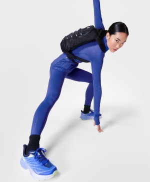 Sweaty Betty Therma Boost 7/8 Lauf Leggings Damen Blau | ILXQO8376