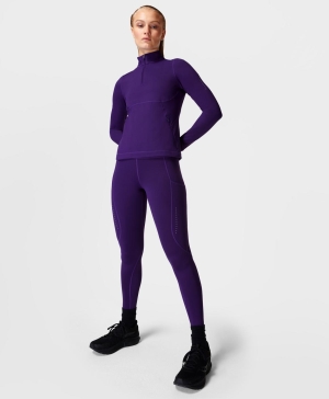 Sweaty Betty Therma Boost Lauf Leggings Damen Lila | LHFKM0561