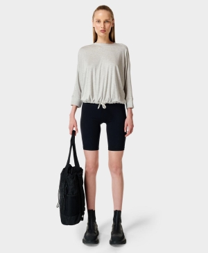 Sweaty Betty Tori Drawstring Long Sleeve Damen Grau | HJNZW3072
