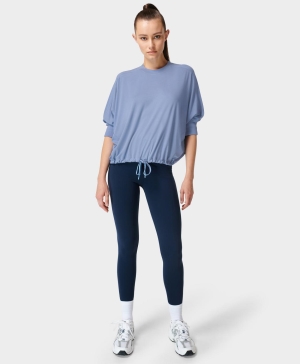 Sweaty Betty Tori Drawstring Long Sleeve Damen Blau | JQXOA0296