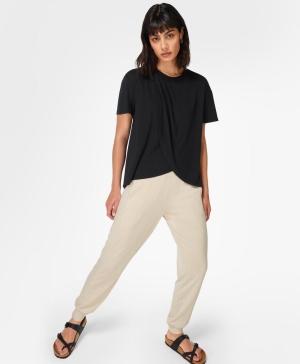 Sweaty Betty Tori Kurzes Sleeve T-shirts Damen Schwarz | GRPFC7915