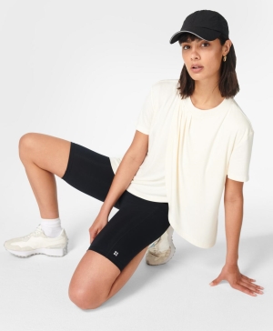 Sweaty Betty Tori Kurzes Sleeve T-shirts Damen Weiß | MNLXO7152
