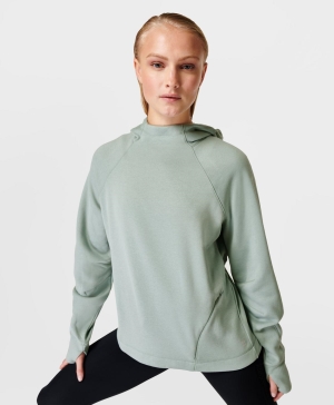 Sweaty Betty Warm Up Hoodie Damen Weiß Blau | XYWBT4592